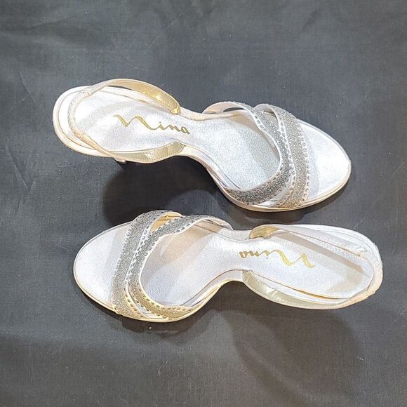 NINA GETAWAY SEQUIM EMBROIDERY LUSTER WOMEN'S HEELS SANDAL R3 - Picture 5 of 14